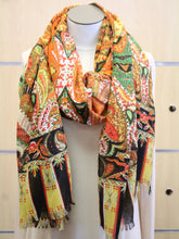 ADO | Wrap Orange & Multi Paisley Print Scarf