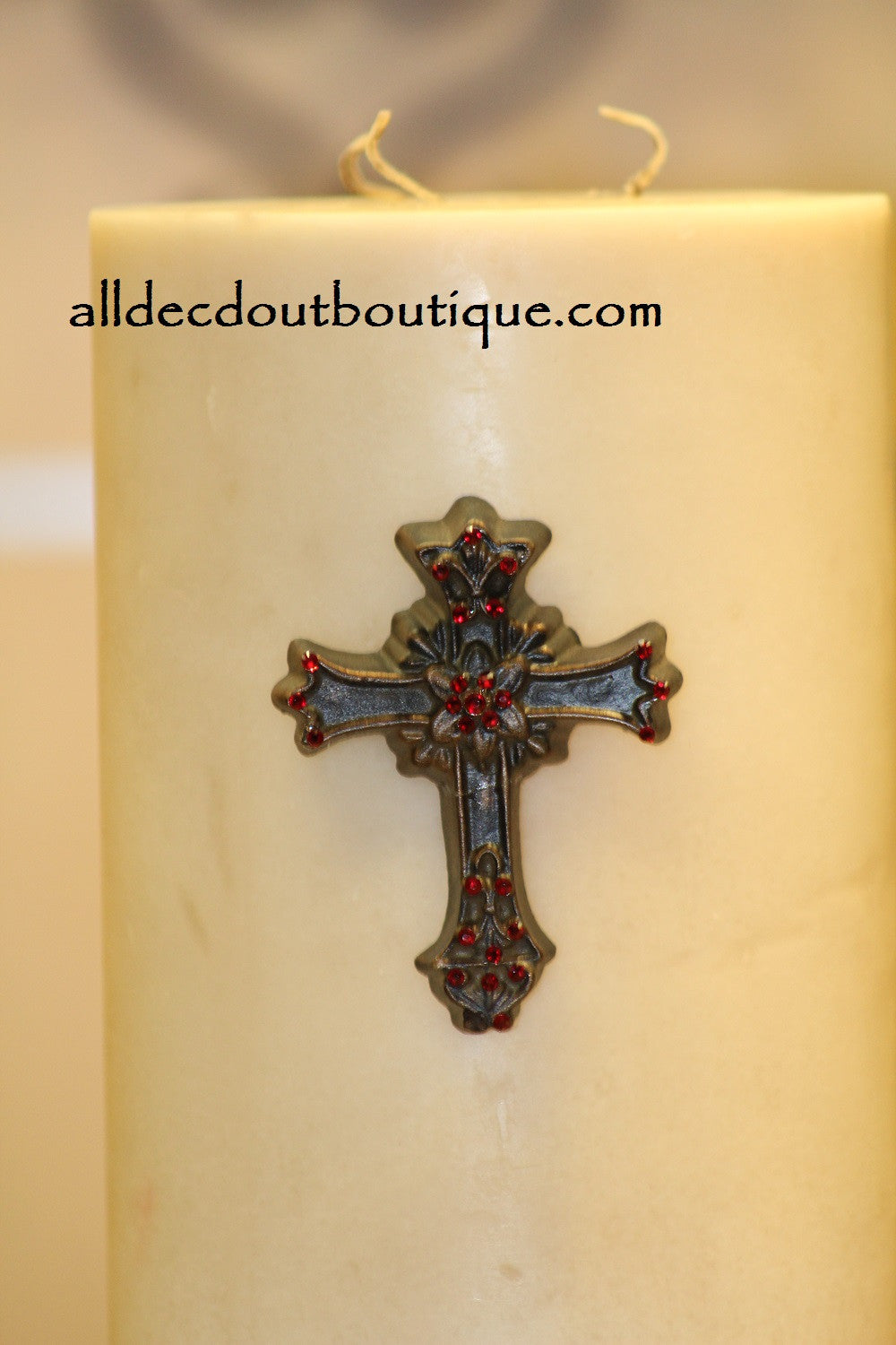 DECORATIVE CANDLE PIN EMBELLISHED Magma Crystals Small Cross