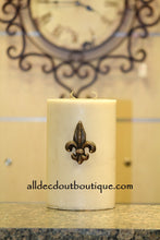 DECORATIVE CANDLE PIN EMBELLISHED Topaz Crystals Small Fleur De Lis