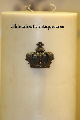 DECORATIVE CANDLE PIN EMBELLISHED Smoked Topaz Crystals Small Crown
