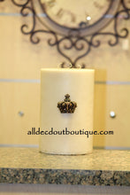 DECORATIVE CANDLE PIN EMBELLISHED Topaz Crystals Small Crown