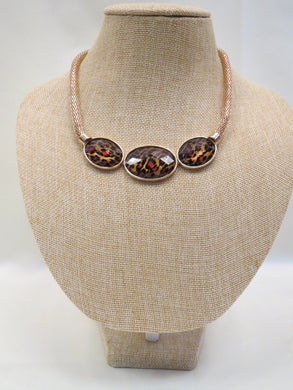 ADO Leopard & Gold Bib Necklace | All Dec'd Out