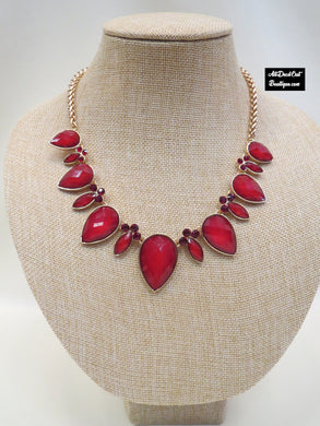 ADO | Teardrop Red & Gold Necklace