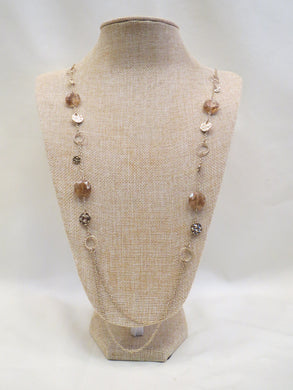 ADO | Gold Stone Necklace Long - All Decd Out