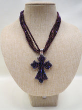 Purple Beaded Necklace w/ Removable Cross Pendant | All Dec'd Out