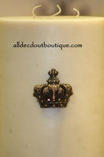 DECORATIVE CANDLE PIN EMBELLISHED Topaz Crystals Small Crown