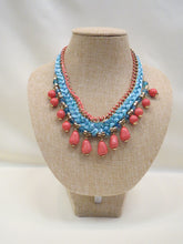 ADO | Coral & Blue Thread Necklace - All Decd Out