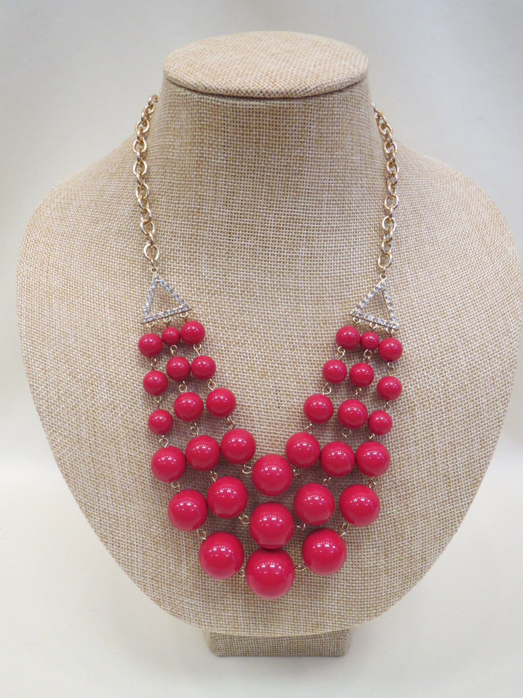 ADO | 3 Layer Red Beads & Crystal Triangles - All Decd Out