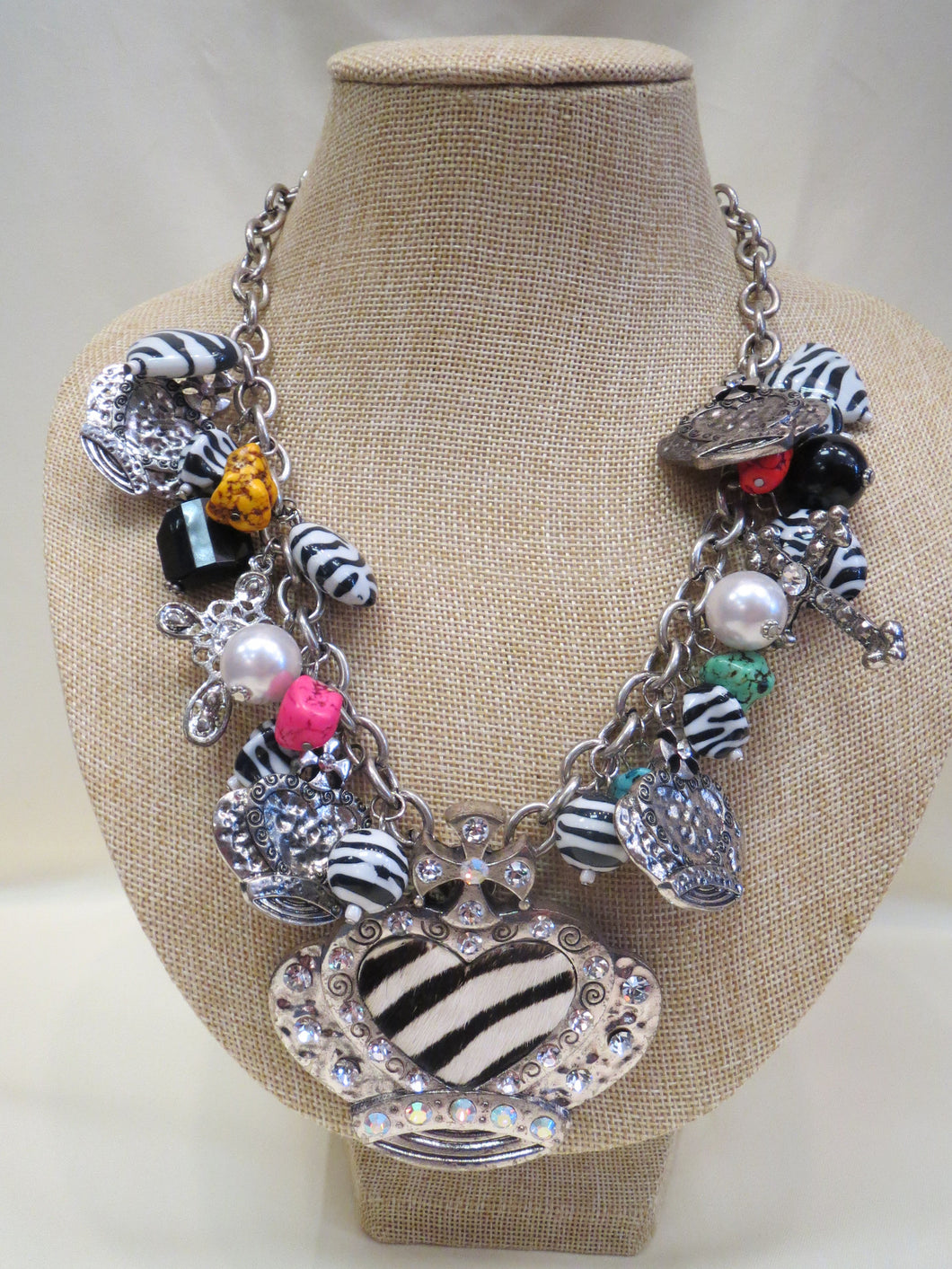 ADO | Zebra Crown Charm Necklace