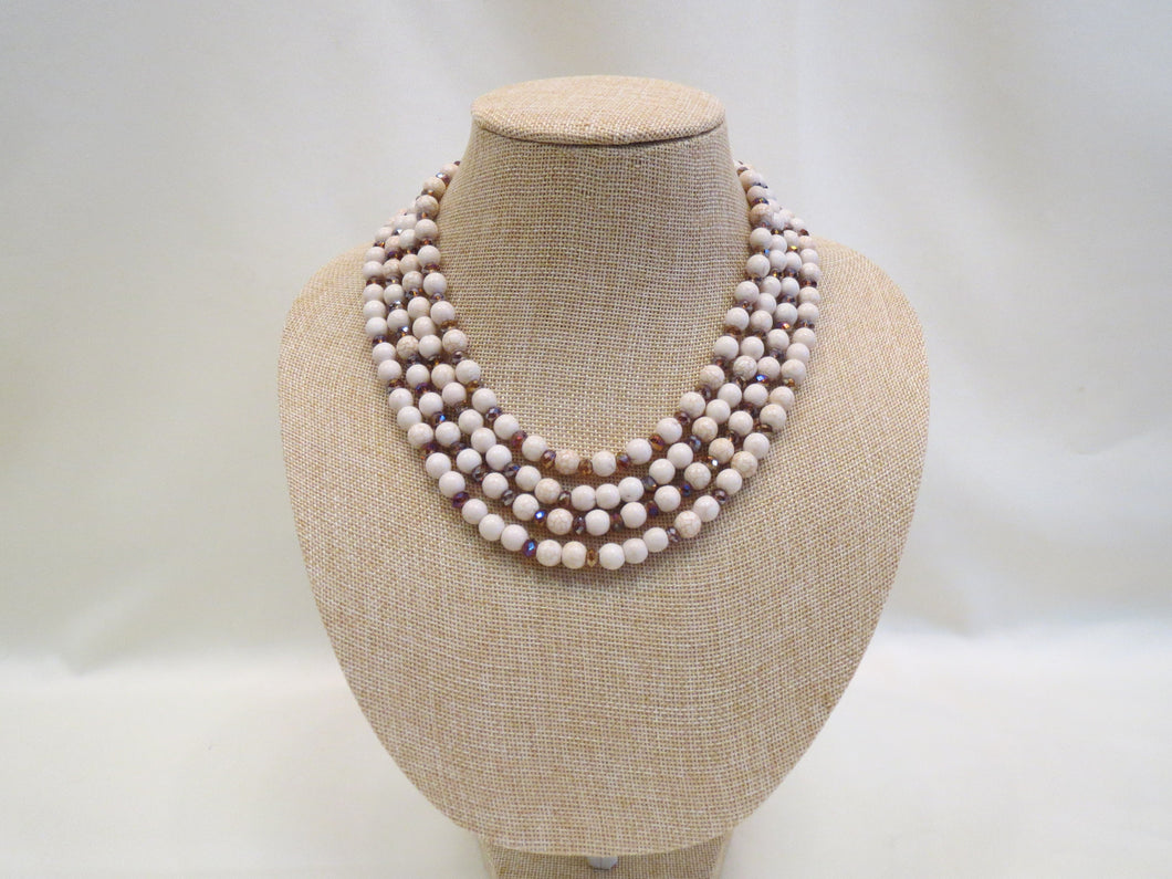 ADO Ivory & Iridescent Beaded Necklace | All Dec'd Out