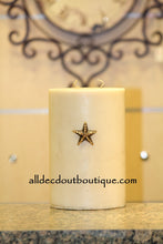 DECORATIVE CANDLE PIN EMBELLISHED  Gold Crystals Extra Small Star