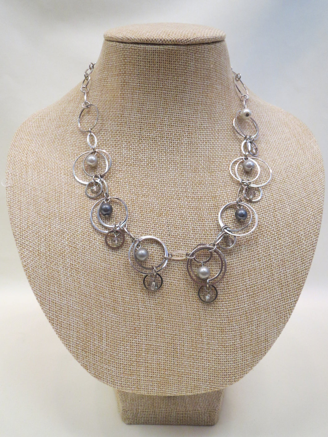ADO Silver Linked Necklace with Pearls | All Dec'd Out