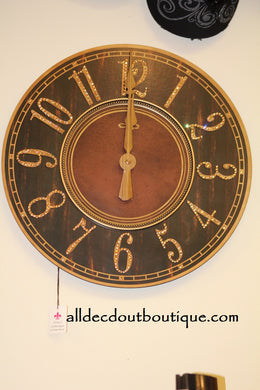 Wall Decor Clock Embellished Topaz Crystals