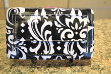 ADO | Bling Cross Damask Print Clutch Wallet Pink - All Decd Out