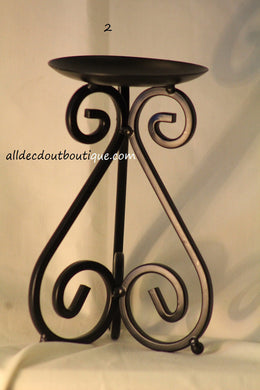 Candle Holder | Medium Metal Scroll Candle Holder