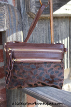 Women's Purse Messenger Leopard Brown Black Shoulder Strap Boutique