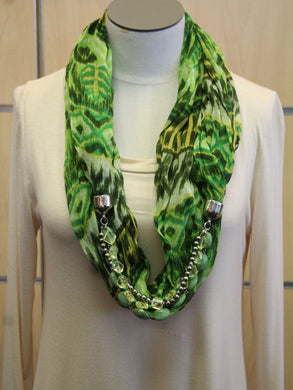 ADO | Jewelry Infinity Scarf Green & Yellow