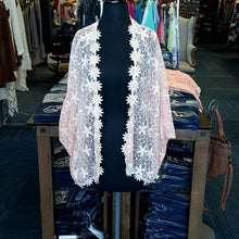 Double Zero | Salmon Floral Lace Cardigan - All Decd Out