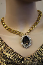 Treska | Pearl Black Diamond Pendant Necklace