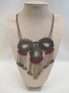 Treska Bib Necklace Gold, Red, Turquoise | All Dec'd Out