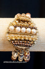 Treska | Copper Beaded Charm Stretch Bracelet
