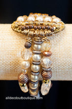 Treska | Copper Beaded Charm Stretch Bracelet