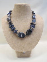 Treska | Animal Print Beaded Necklace Blue