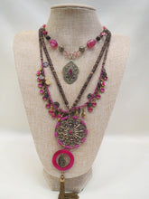 Treska | Pink & Brass Gold Layer Necklace Long - All Decd Out