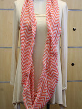 ADO | Infinity Red/Orange and White Chevron Scarf