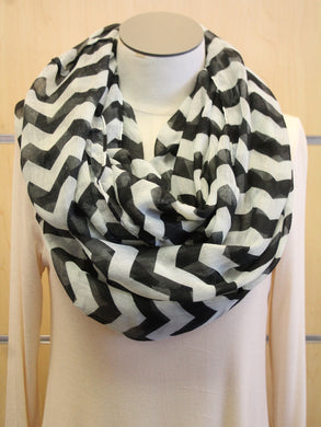 ADO | Infinity Black and Mint Tint Chevron Scarf - All Decd Out