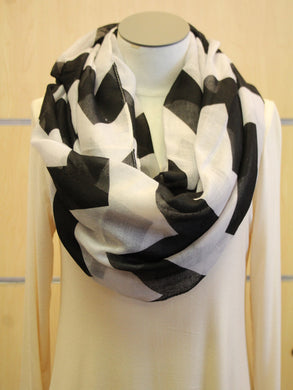 ADO | Infinity Black and White Chevron Scarf - All Decd Out