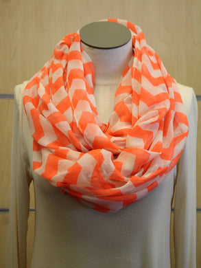 ADO | Infinity Neon Orange and White Chevron Scarf