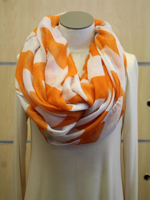 ADO | Infinity Orange and White Chevron Scarf