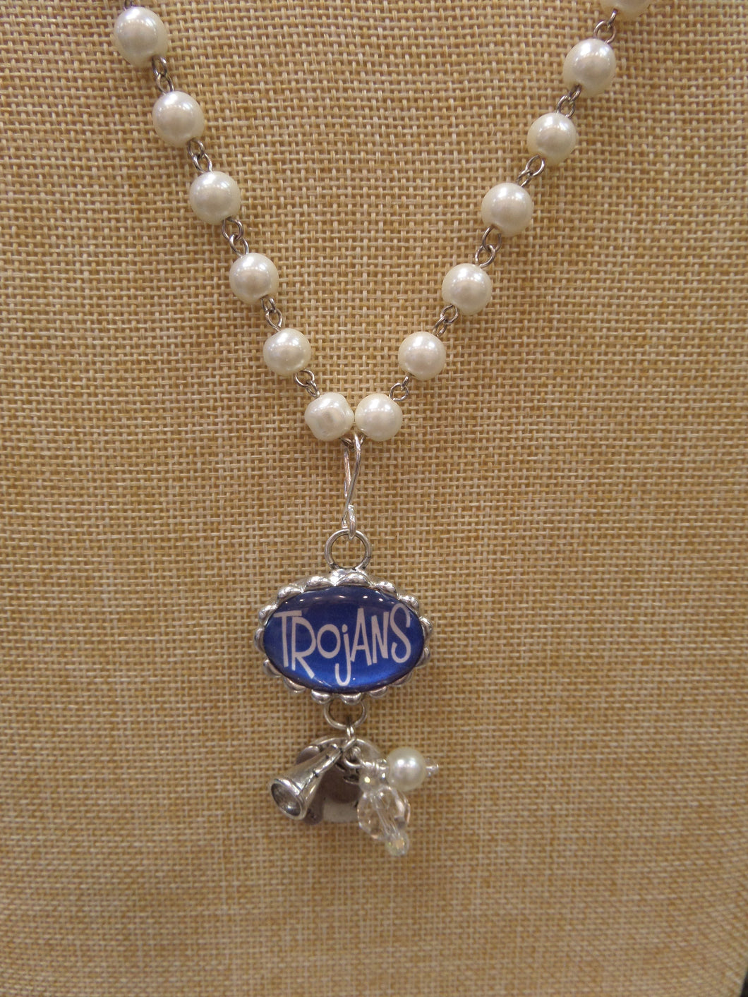 ADO | Hometown Pride Trojans Charm Rosary Necklace - All Decd Out