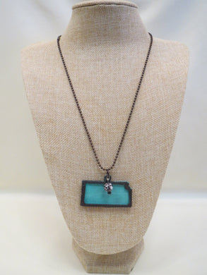 ADO | Hometown Pride Kansas Charm Necklace Turquoise - All Decd Out