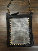 D'Orcia Stud Braid Bling Messenger Black & Gold Chain | All Decd Out