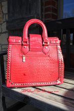 Ziara | Alligator Buckle Purse Red