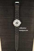 Black/White Black Paw Clear Rhinestones | Silicone Band - All Decd Out