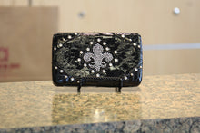 ADO | Embellished Fleur De Lis Clutch Wallet Black - All Decd Out