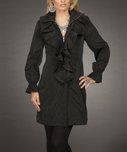Firmiana | Black Zip Up Jacket with Ruffles - All Decd Out