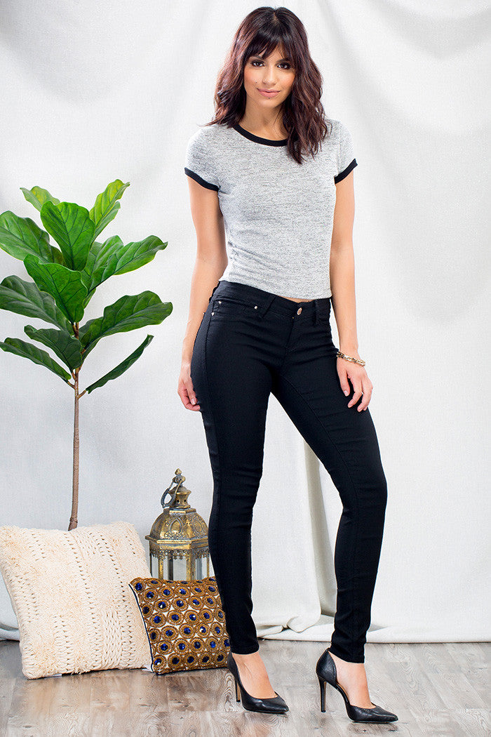 YMI Royalty For You Missy Hyper Stretch Black Skinny All Decd Out