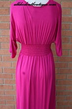 Voll Long Bright Fuchsia & White Design Maxi Dress