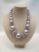 ADO Silver Ball Necklace with Rhinestones | All Dec'd Out