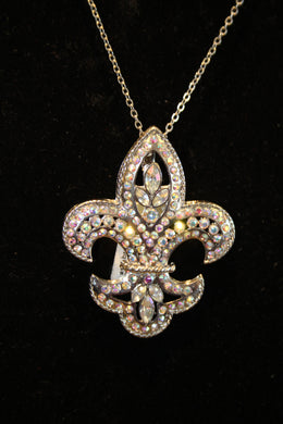 ADO | Embellished Fleur De Lis Pendant Silver - All Decd Out