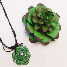 ADO | Flower Pendant Rope Necklace Green - All Decd Out
