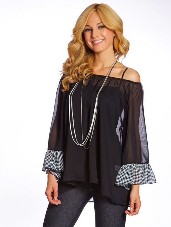 2 Tee Couture | Sheer Top Black - All Decd Out