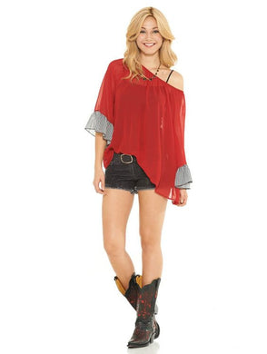 2 Tee Couture | Sheer Top Red - All Decd Out