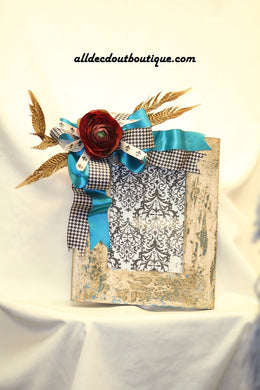 Decorative Picture Frame | 12.5 x 10.5 Flowers & Feathers