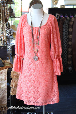 2 Tee Couture | Lace Dress Coral - All Decd Out