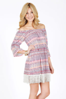 2  Tee Couture | Aztec Pattern Fringe Dress - All Decd Out